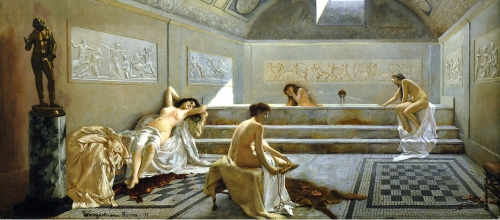 Pompeianas no Frigidarium, pintado por Pedro Weingartner 1897